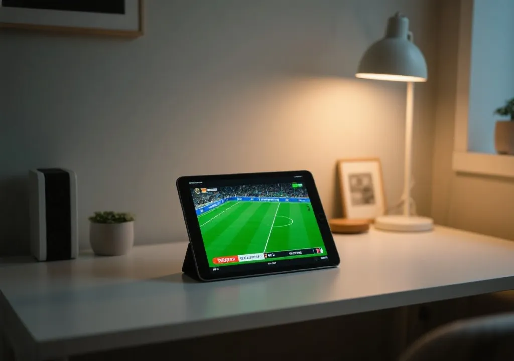 平板觀看直播情境示意圖